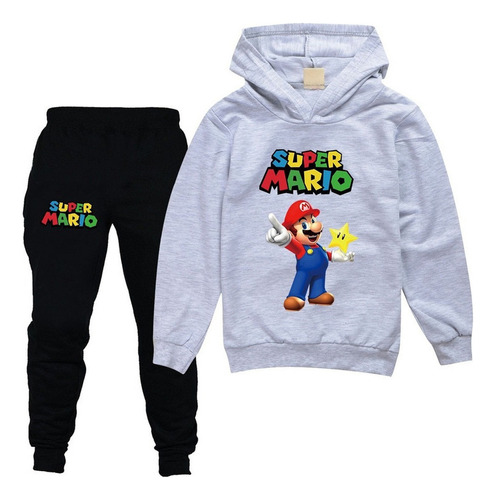 Super Mario Chándal Conjunto Capucha Y Pantalón Para Niños