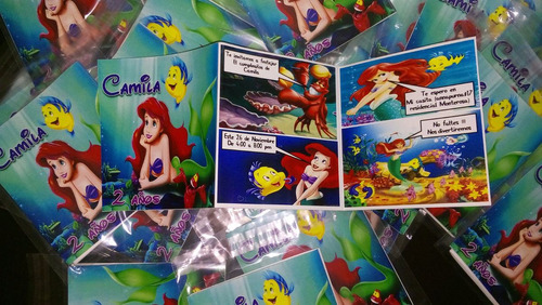 30 Invitaciones Ariel La Sirenita Tipo Historieta Comic