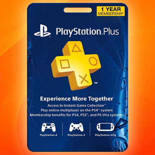 Tarjeta Playstation Psn Plus1 Año Usa- Ps4 Ps3 Ps Vita