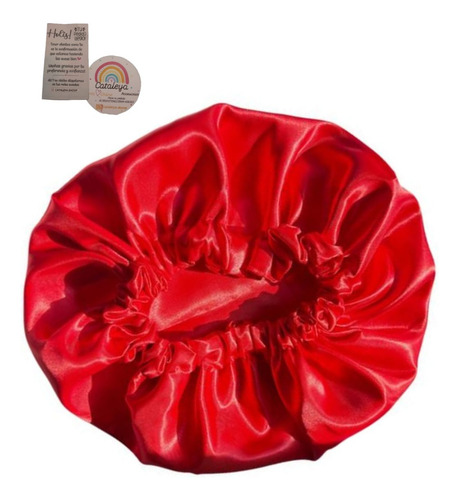 Set Ondas Sin Calor+broche+funda De Almohada+cofia Antifrizz Rojo