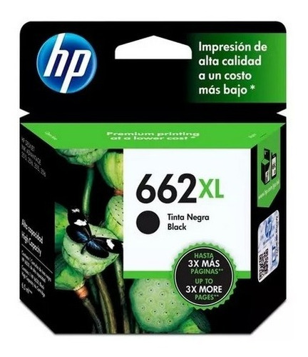 Cartucho Hp 662 Xl Negro Alto Rendimiento 1515 2545 Cz105al 