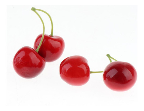 20 Piezas Cerezas Artificiales Fruta Large Double Red