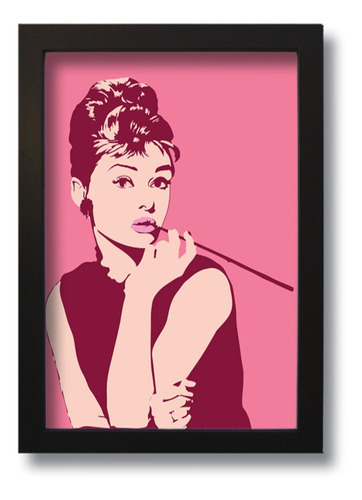 Quadro Decorativo Audrey Hepburn 33x43 Cm