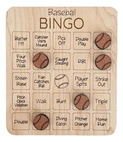 Juego De Bingo De Madera, Juego De Fiesta Béisbol