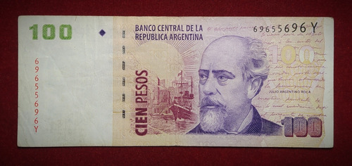 Billete 100 Pesos Argentina 2012 Bottero 3756 Capicua 