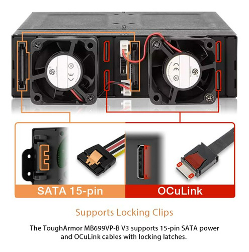 Bandeja Móvil Pcie 4.0 Para 4 Ssd Nvme U.2/u.3 En Bahía 5.25