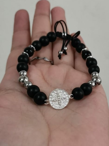 Imagen 2 de 3 de Pulsera Medalla De San Benito Elegante Brazalete Moda Maywa