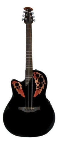 Guitarra acústica Ovation Celebrity Elite CE44L-5 para zurdos mid depth black ovangkol satin