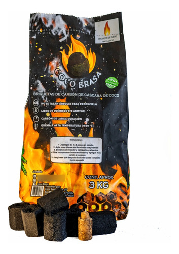 Briquetas De Carbón De Coco 6 Kg, Cocobrasa
