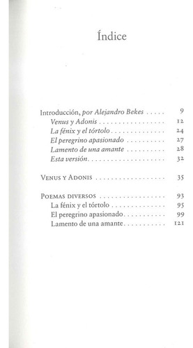 Venus Y Adonis Poemas Diversos/l *732* - Shakespeare - Losada