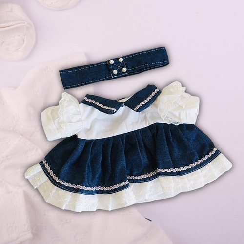 Conjunto De Vestido De Mezclilla Elegante Para Muñecas Con