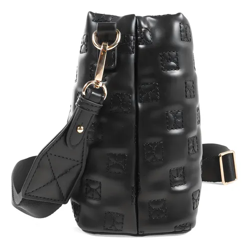 Bolsa Crossbody Cloe Para Mujer Diseño Bordado Con Asa Color Negro