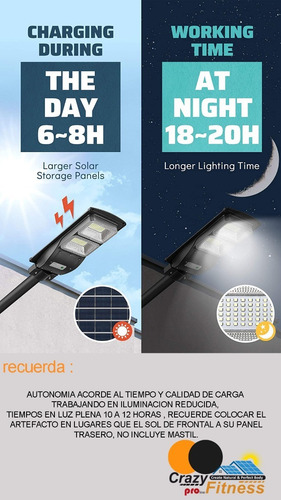Imagen 4 de 9 de Luz Exterior Foco Solar 100w Alta Eficiencia Sensor+control