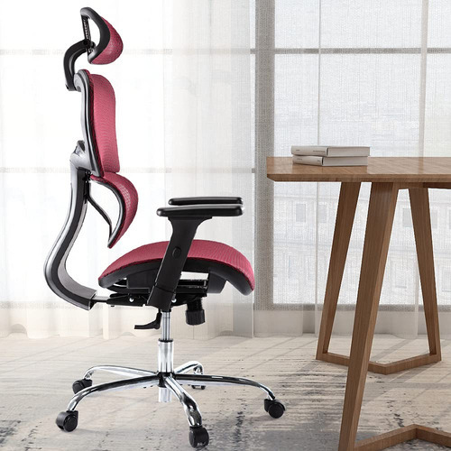 Cadeira ergonômica, cadeira com encosto alto de estilo executivo, cadeira. Cor Carmesim