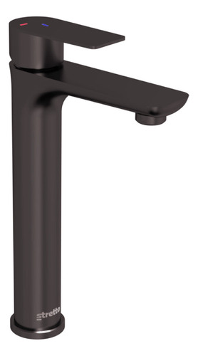 Monomando Lavatorio Llave Modelo Bruna Alto High Stretto Acabado Grafito Color Negro