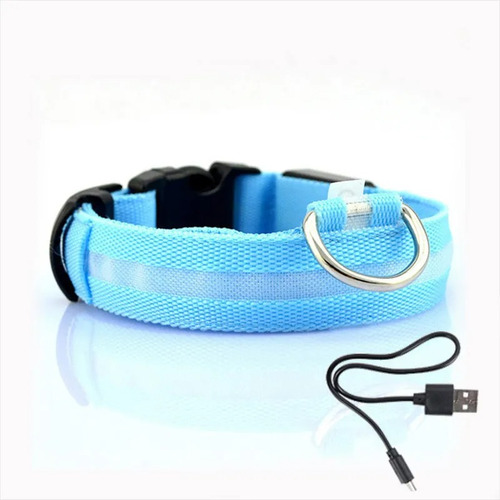 Collar Para Perro/gato Con Luz Led Luminoso Ajustable