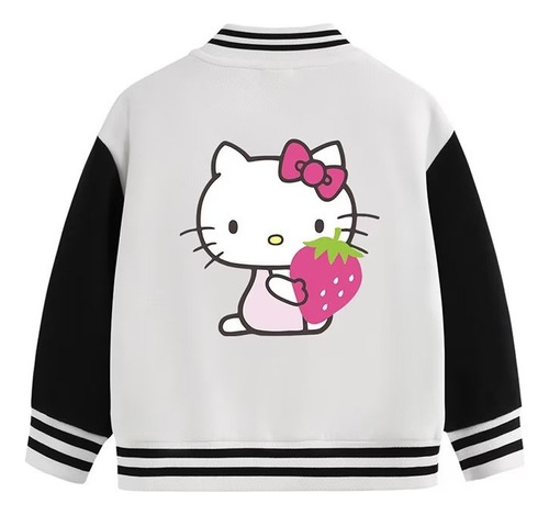 Chamarra De Béisbol Con Estampado De Hello Kitty Fresa