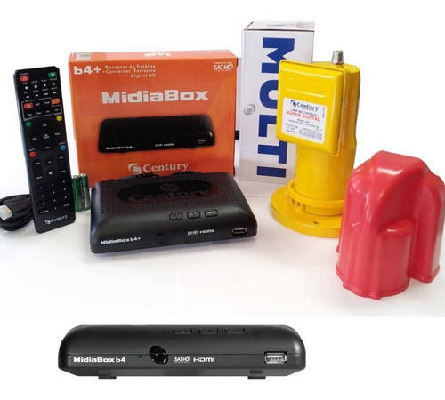 Imagem 5 de 5 de Midiabox B3 + Lnbf Multiponto Super Digital Hd Century