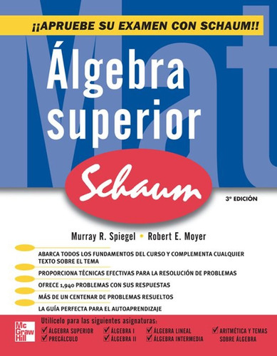 Algebra Superior. Serie Schaum.  Mcgraw-hill