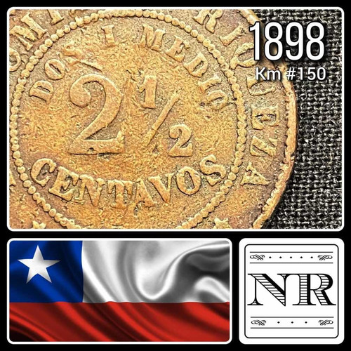 Chile - 2 1/2 Centavos - Año 1898 - Km # 150 - Republica