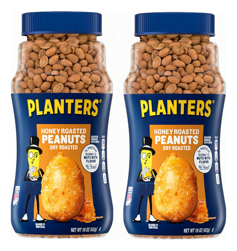 2 Botes De Cacahuates Planters Honey Cacahuates Dulces Miel