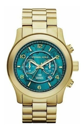 Reloj de mujer de lujo Michael Kors Mk8315 dorado y turquesa +