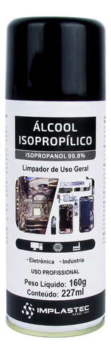 Alcohol Isopropílico Implastec Isopropanol Puro Aerosol 227m