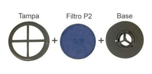 Imagem 3 de 7 de Kit Máscara Respirador Epi 1 Filtro P2 Pó Poeira Com Óculos