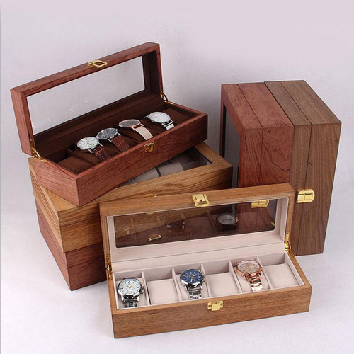 Mz Caja De Reloj Vintage Ranuras For Hombres, Caja De Una