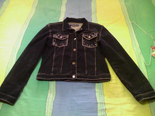 Vendo Chaqueta Jean Negra De Damas Marca Studio X Talla Xl