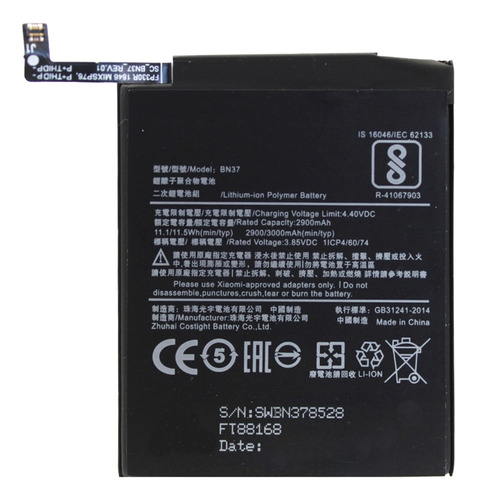 Bateria Para Xiaomi Redmi 6 6a M1804c3dh Bn37 3000 Mah