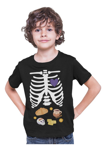 Playera Esqueleto Niño Día De Muertos Hallowen Disfraz