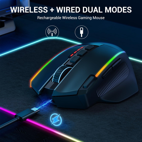Mouse De Juego Inalámbrico Redragon, Dpi De Ratón Ergonómico