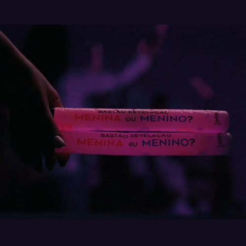 Bastão Chá Revelação Neon Kit C/2 Rosa Chá Revelação Menina
