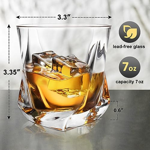 Juego De 4 Vasos De Whisky, Vasos De Whisky Cuadrados Yufda