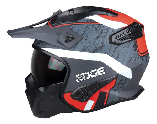 Casco Doble Proposito Edge Kombat Polygon Certificado Dot