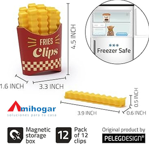 Clips Para Bolsas Con Forma De Papas Fritas