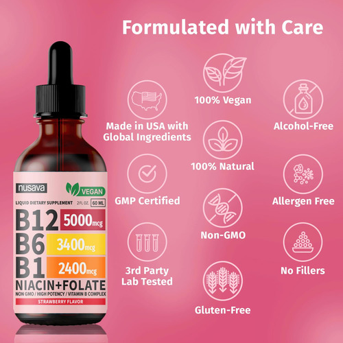Nusava Gotas Vitamina B12 Y B6 5000mcg Complejo B 2 Pack