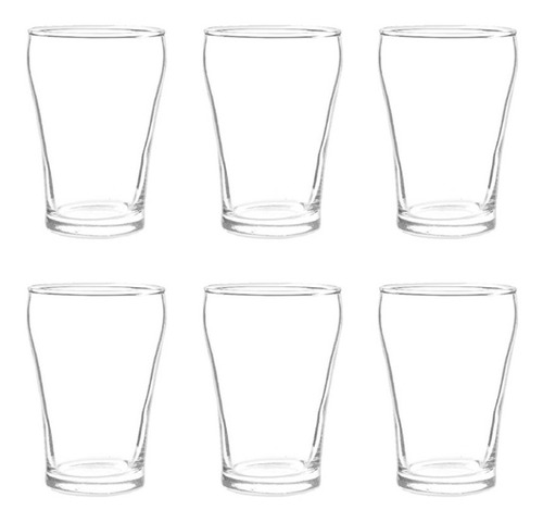 Vaso Popular Para Jugos En Cristal X6 Unds