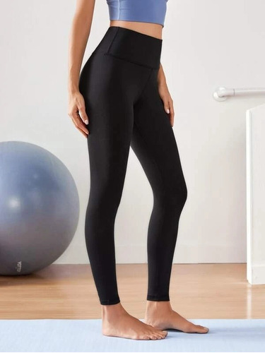 Calza Tiro Alto Pretina Control De Abdomen Deportiva Slim 