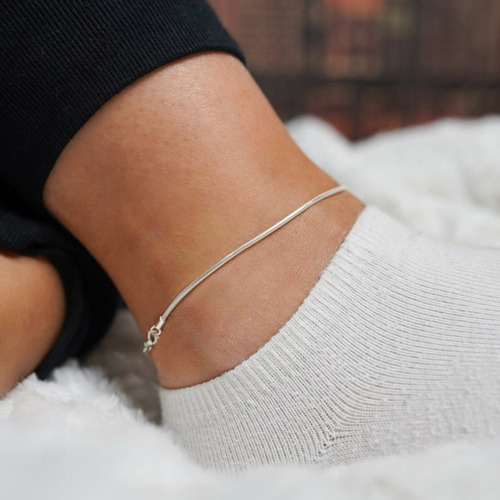 Imagen 6 de 10 de Set 3 Pulseras Tobillera Plata Mujer Panza Vibora Acero Oro