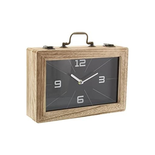 Reloj De Pared Caja De Madera, 12  X 3  X 8 , Negro
