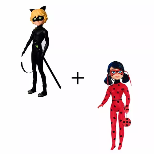 Boneco Miraculous As Aventuras de Ladybug Cat Noir 55 cm