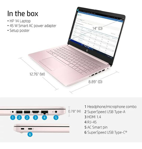 Laptop Hp Stream Personal Intel Celeron N4120 4gb Ram 64gb H
