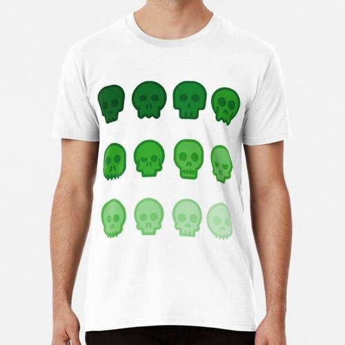 Remera Bright Green Gradient Goth Candy Skulls Pack Algodon 