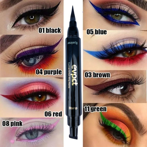 Delineador impermeável indelével Double Seal Cat Eyeliner Color Red
