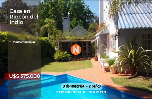 Casa En Rincón Del Indio 3 Dormitorios Y Dependencia Con Piscina Y Barbacoa