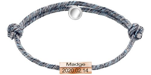 Pulsera Magnética Personalizada Con Nombre Para Pareja