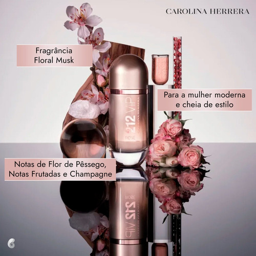Carolina Herrera 212 Vip Rosé Perfume Fem. - Edp 50ml Blz