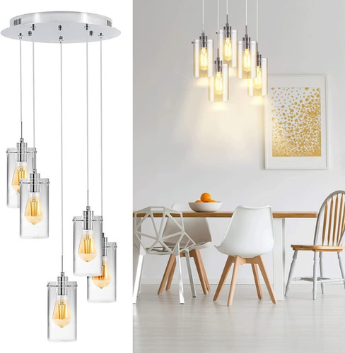 Imagen 2 de 9 de Lampara Decorativa De Techo Tipo Candelabro De 5 Luces.